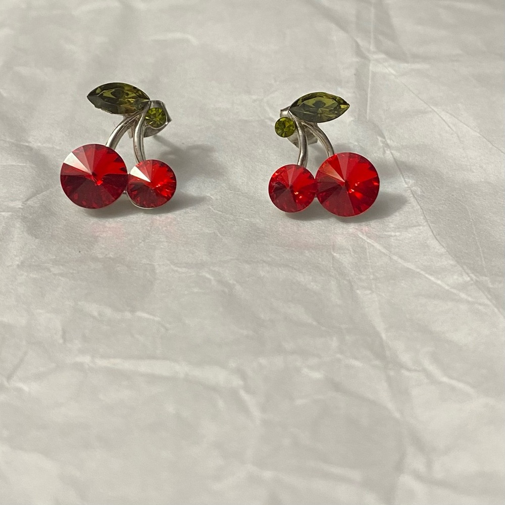🍒 Cherry Crystal Stud Earrings 🍒